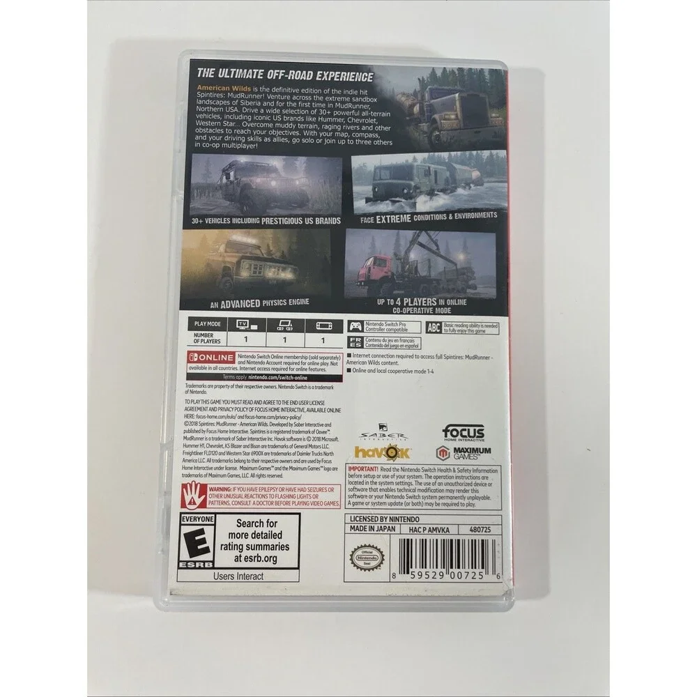 Spintires MudRunner - American Wilds Edition - Nintendo Switch TESTED